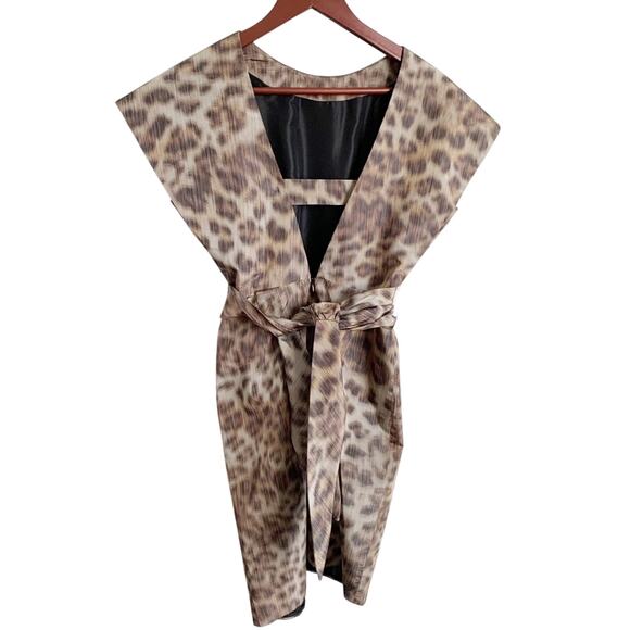 Veronica Beard Leopard Open Back Mini Dress 0 Leopard - Picture 3 of 6